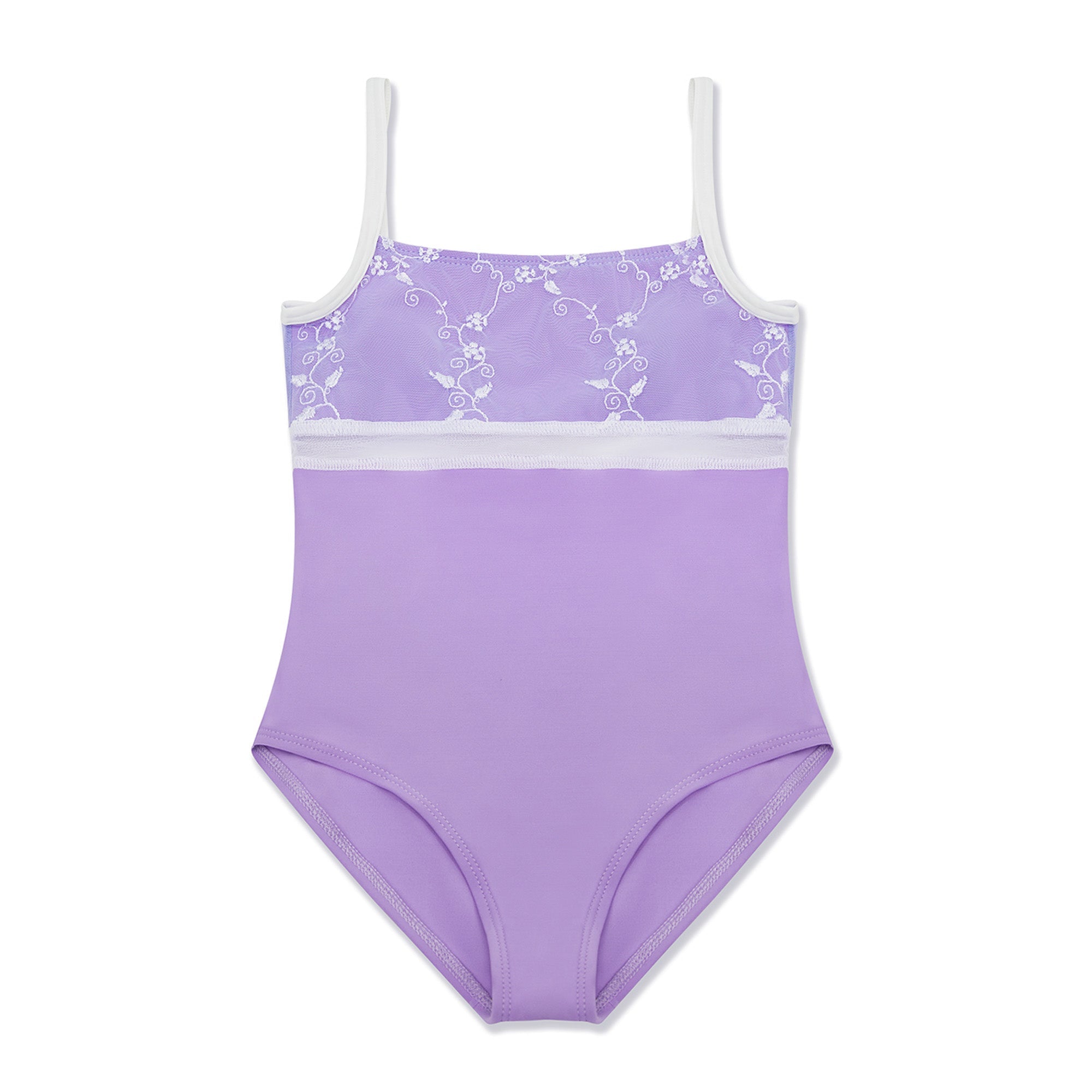 Girls Purple Embroidered Ballet Onesies
