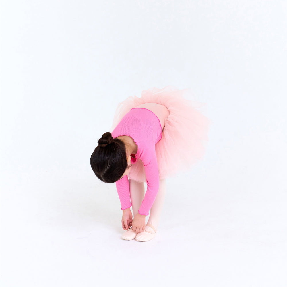 Girls Pink Crop Ballet T-Shirt