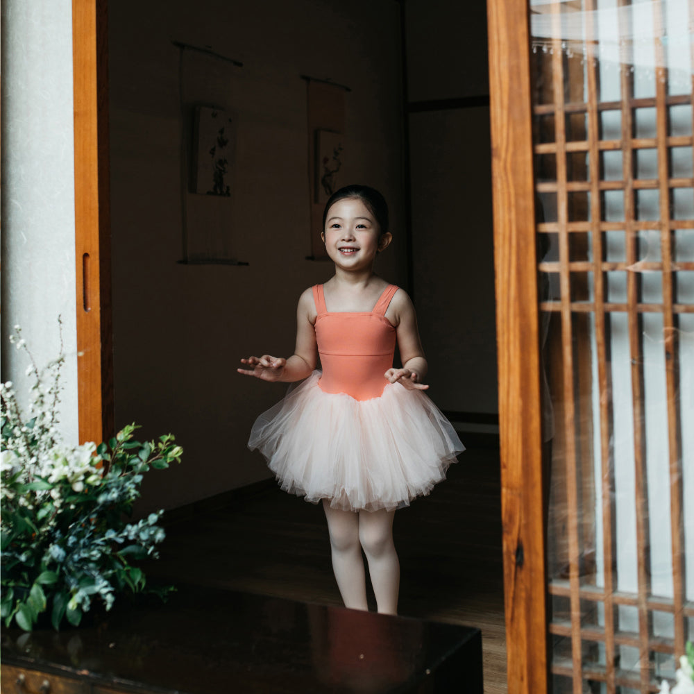 Girls Peach Ballet Onesies