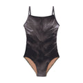 Women Black Feather Strap Ballet Onesies(181LE01VL/black)