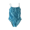 Girls Blue "Marisa" Velvet Ballet Onesies
