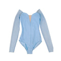 Women Light Blue Long Sleeves Ballet Onesies(DA1931M/Light Blue)
