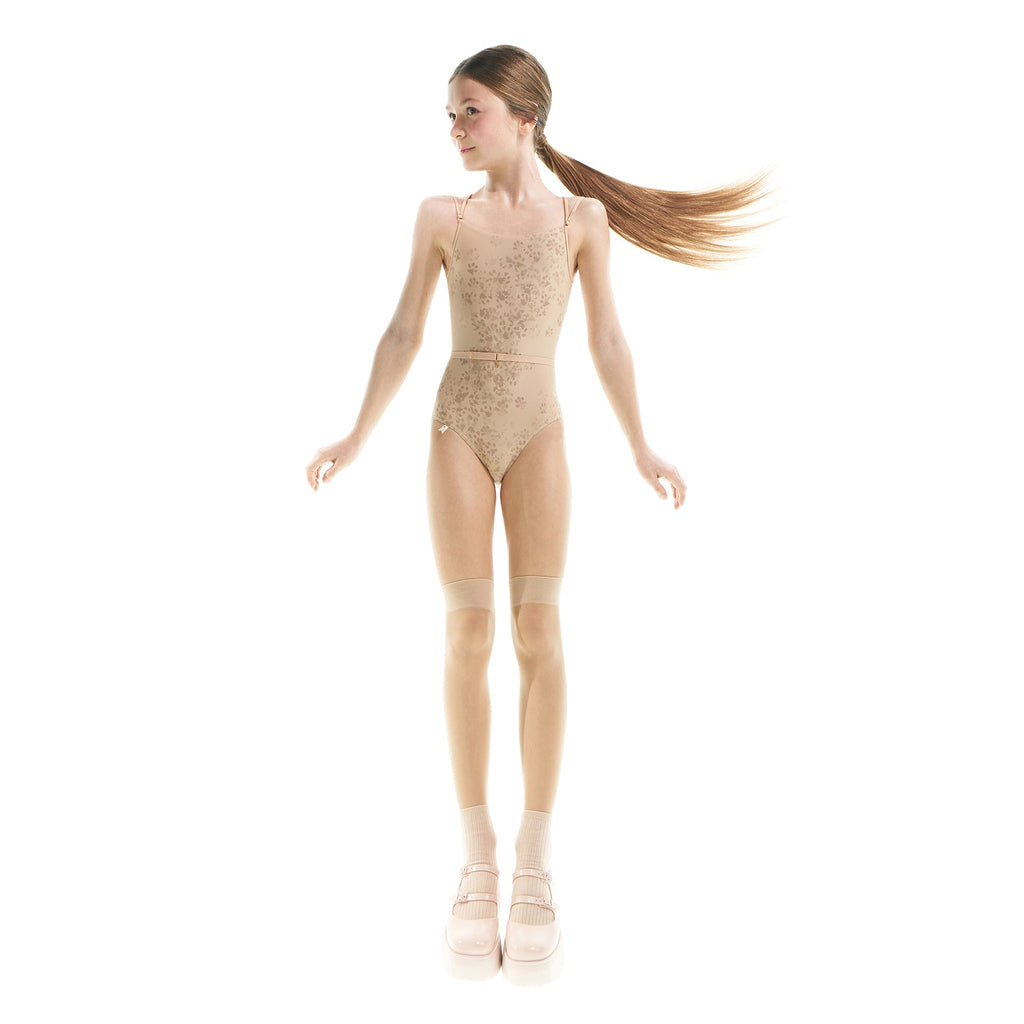 Girls Beige Printed Ballet Onesies(J231LE33VL/latte)