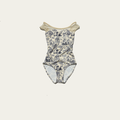 Girls Beige "Toile de Jouy" Ballet Onesies