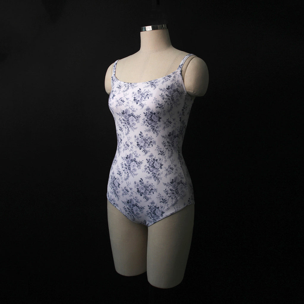 Girls Blue Floral Ballet Onesies