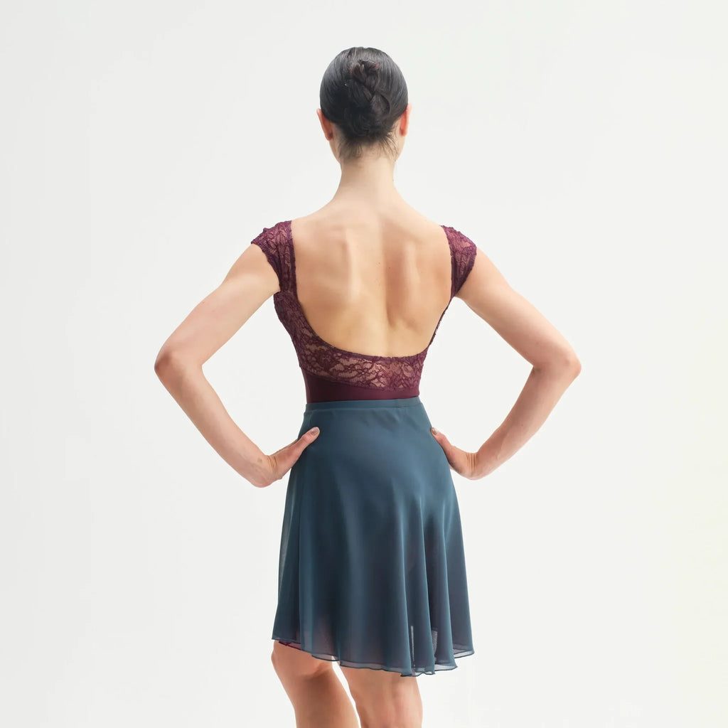 Women Blue & Wine Red "SOGNO" Reversible Ballet Skirt(CA26026-1/G14+G18+L14)