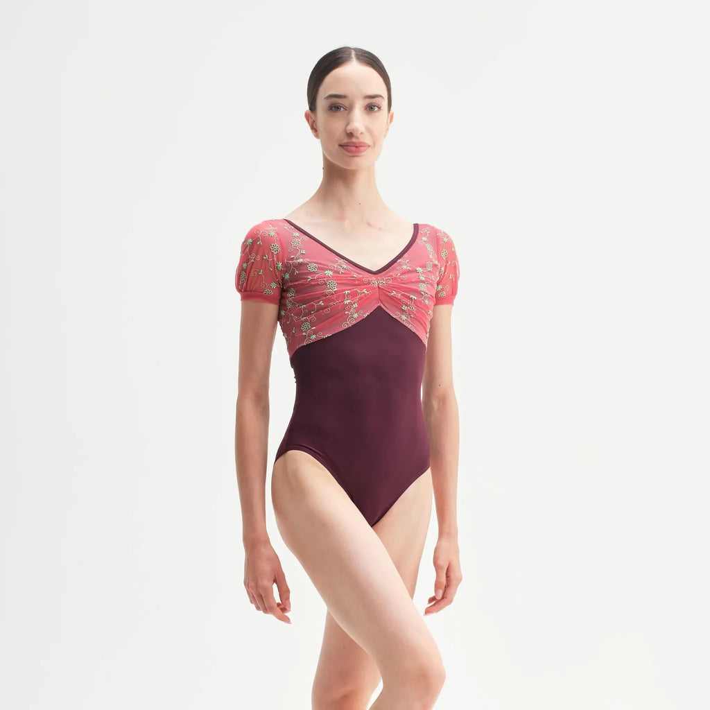 Women Wine Red "Ilizia" Ballet Onesies(CD26065-1/L63r+(L16+TRD17)+TP19)
