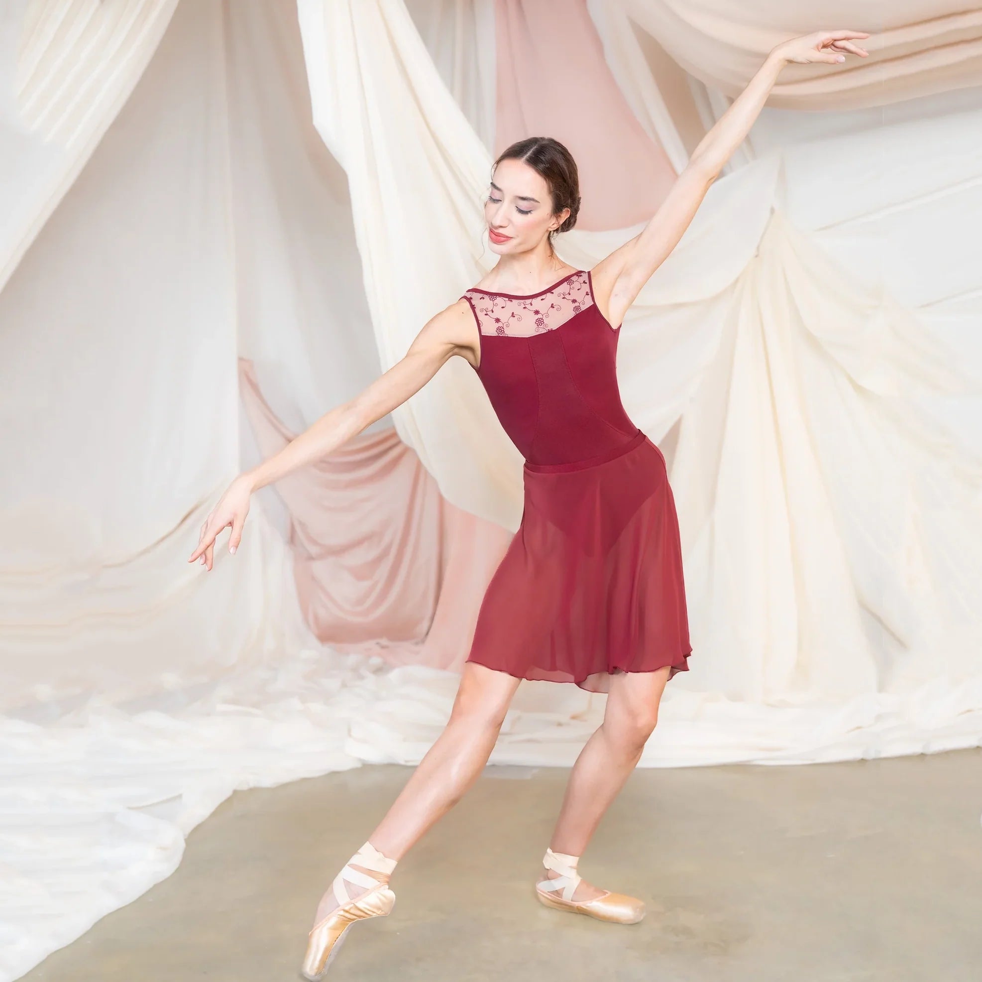 Women Red "MINERVA" Ballet Onesies(L75+L31+TP33+TRD18+L75)