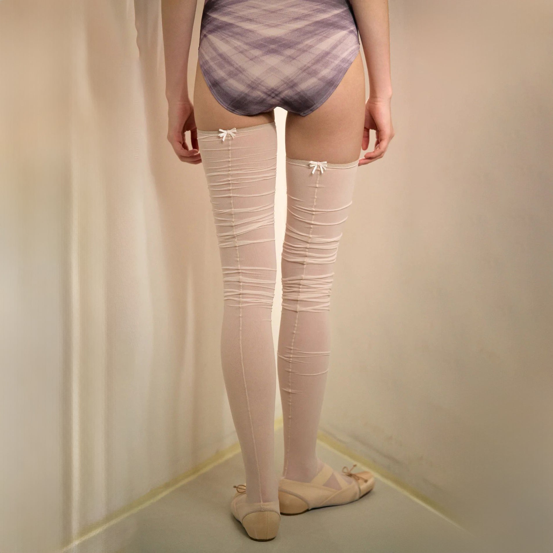 Women  Pearl Blush "ÉTOILE HOSIERY" Ballet Thigh High Stockings(251LE70NX/pearl blush)