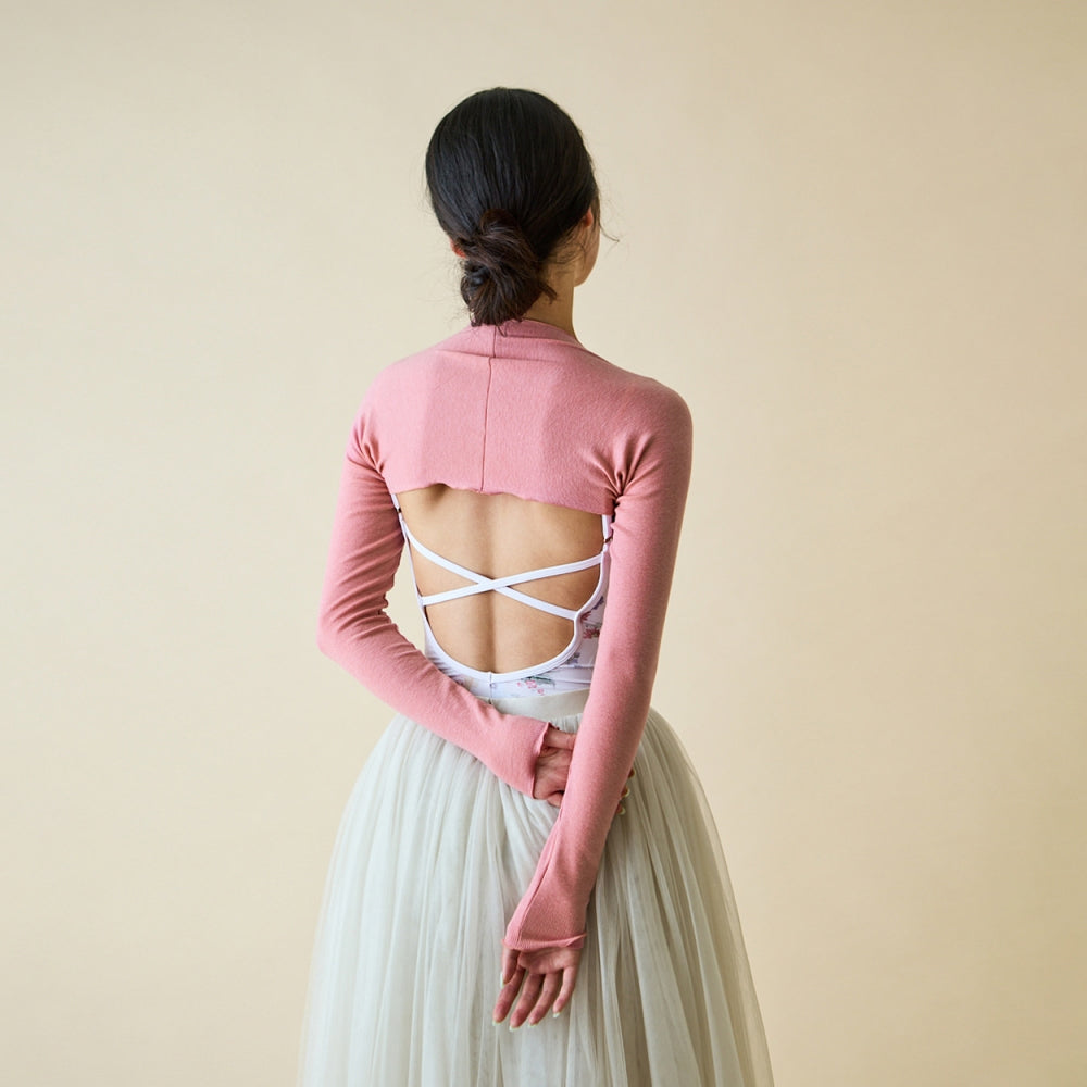 Women Pink Ballet Shoulder Warmers(Elle Basics Shrug /ROSE QUARTZ)