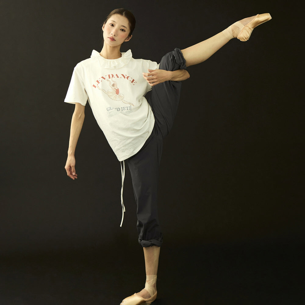 Women White Printed Ballet T-Shirt
