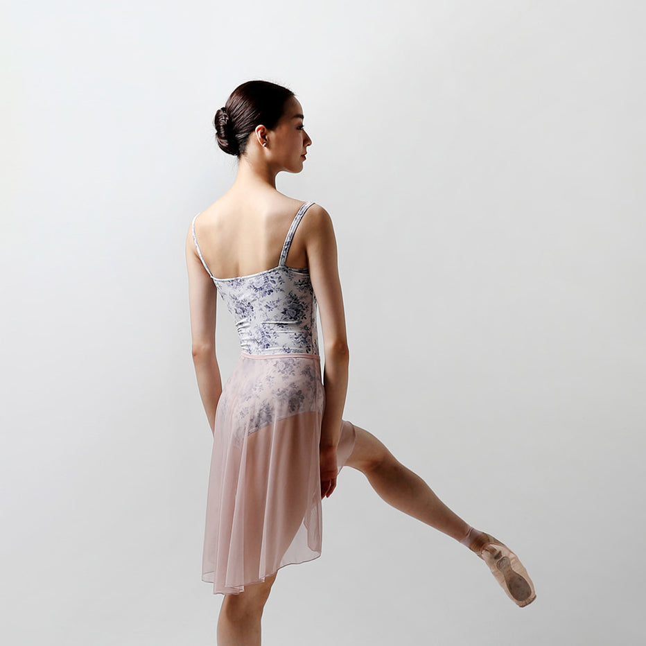 Women Rose Ballet Skirt(Haze Mesh Pull-on Skirt MIDI/MISTY ROSE)