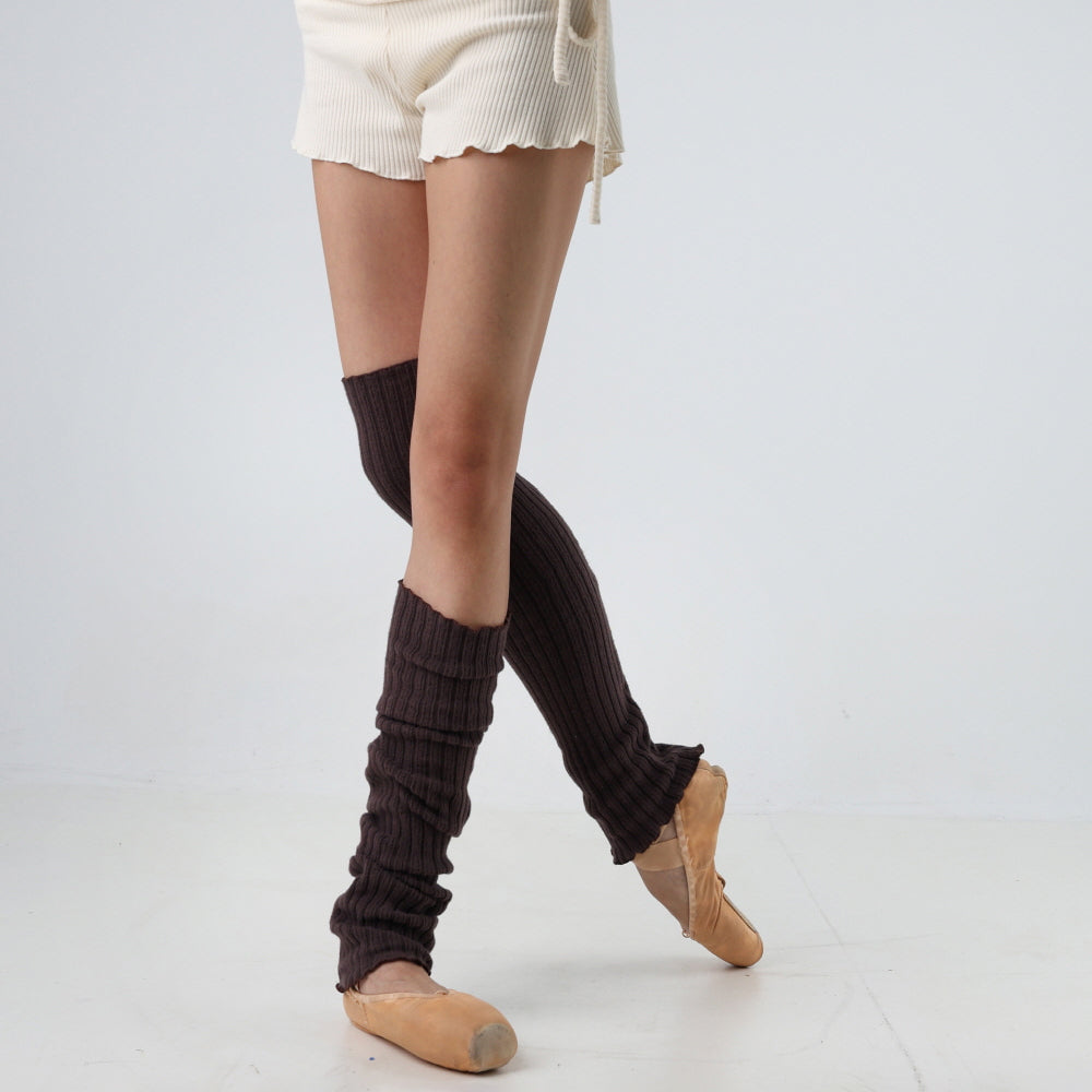 Women Brown Ballet Knee Leg Warmer(Width 10 cm x Length 53 cm)