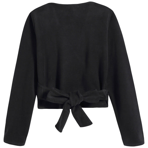 Girls Black V-neck Top