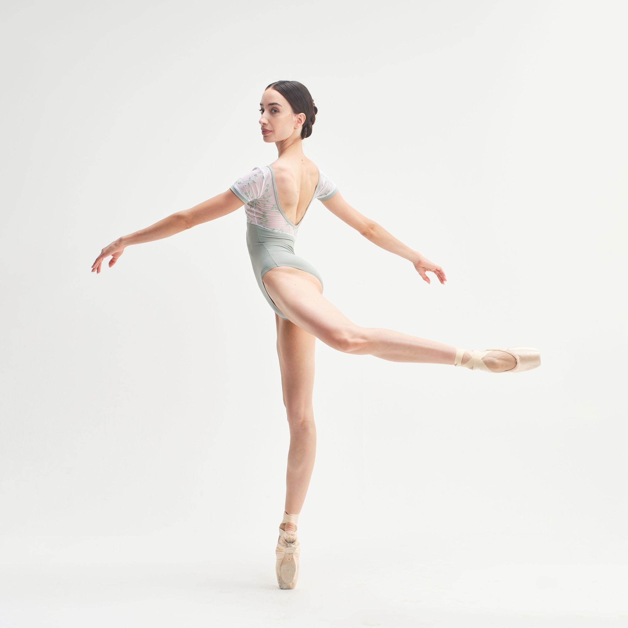 Women Light Green "Iside" Ballet Onesies(CD26014-2/L17+L09+TR03)