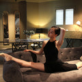 Women Black Ballet Onesies(Josephine halter neck leotard/BLACK)