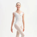 Girls White "VENERE" Ballet Onesies(KC17056-C1/L01+L03+PD01 - SILK)