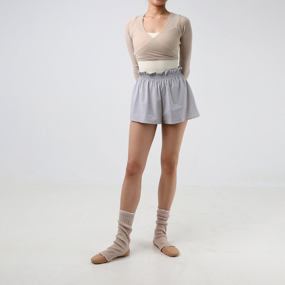 Women Grey Ballet Shorts(Laura Flared shorts/LIGHT GREY)