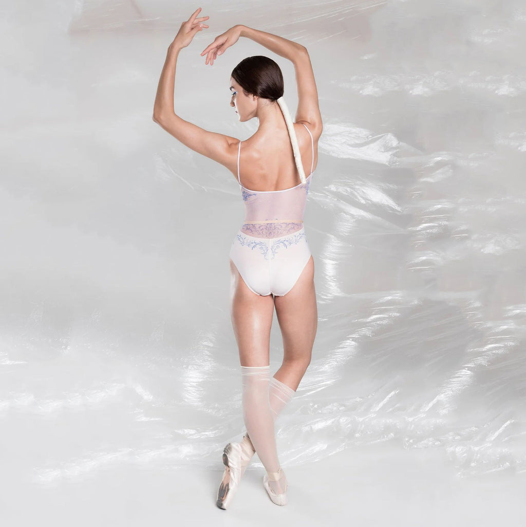 Girls Pearl Blush "JUNIOR PORCELAIN SKIN" Ballet Onesies(J252LE08VC/pearl blush/cobalt blue)