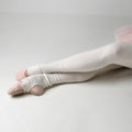 Women White Ballet Leg Warmer(Powder knit leg warmers/CREAM)