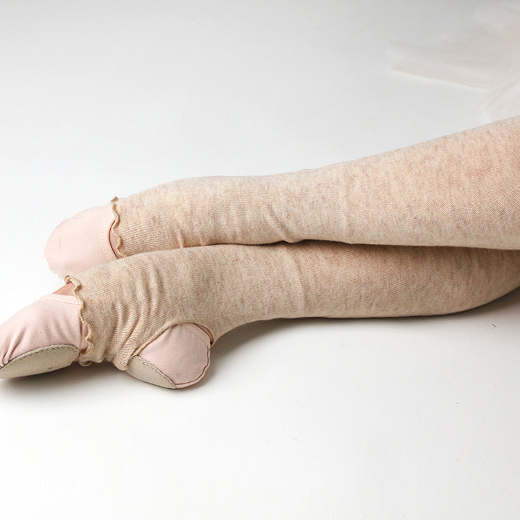 Women Oatmeal Ballet Leg Warmer(Powder knit leg warmers/OATMEAL)