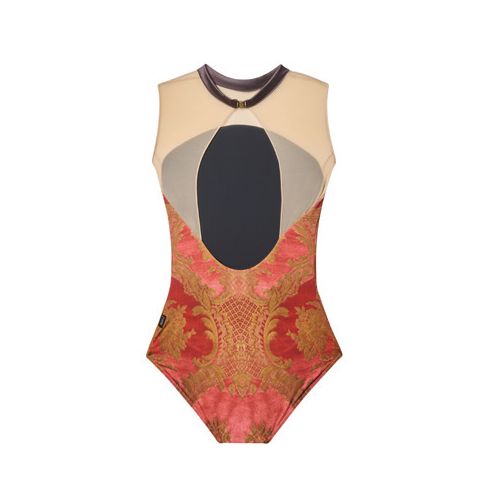 Women Red Flower Ballet Onesies(R5-25.9/Veronica)