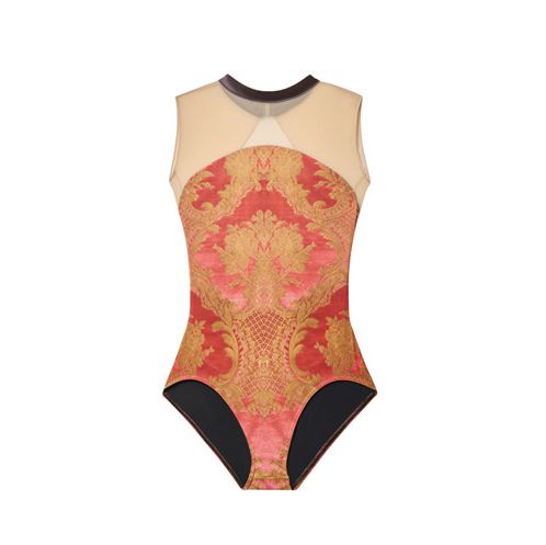Women Red Flower Ballet Onesies(R5-25.9/Veronica)