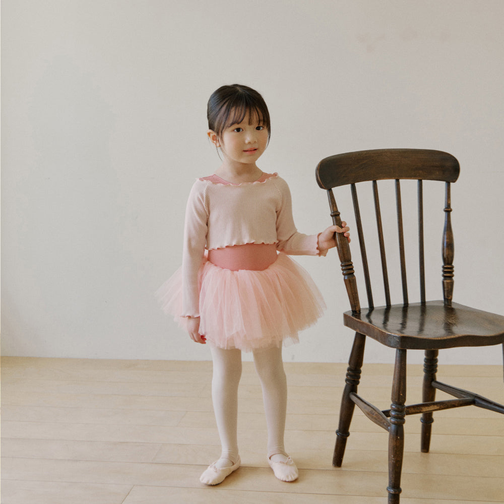 Girls Pink Crop Ballet T-Shirt