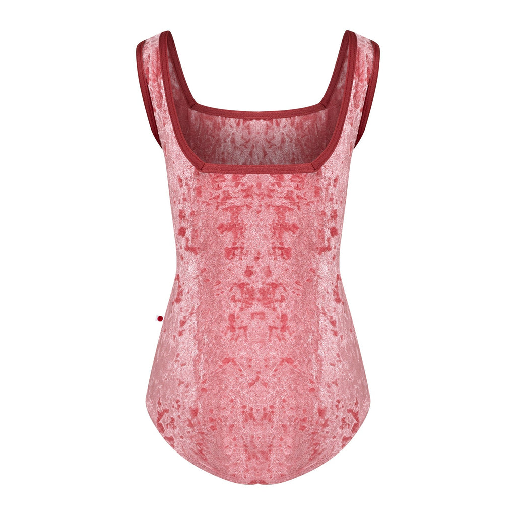 Girls Pink Velvet Ballet Onesies