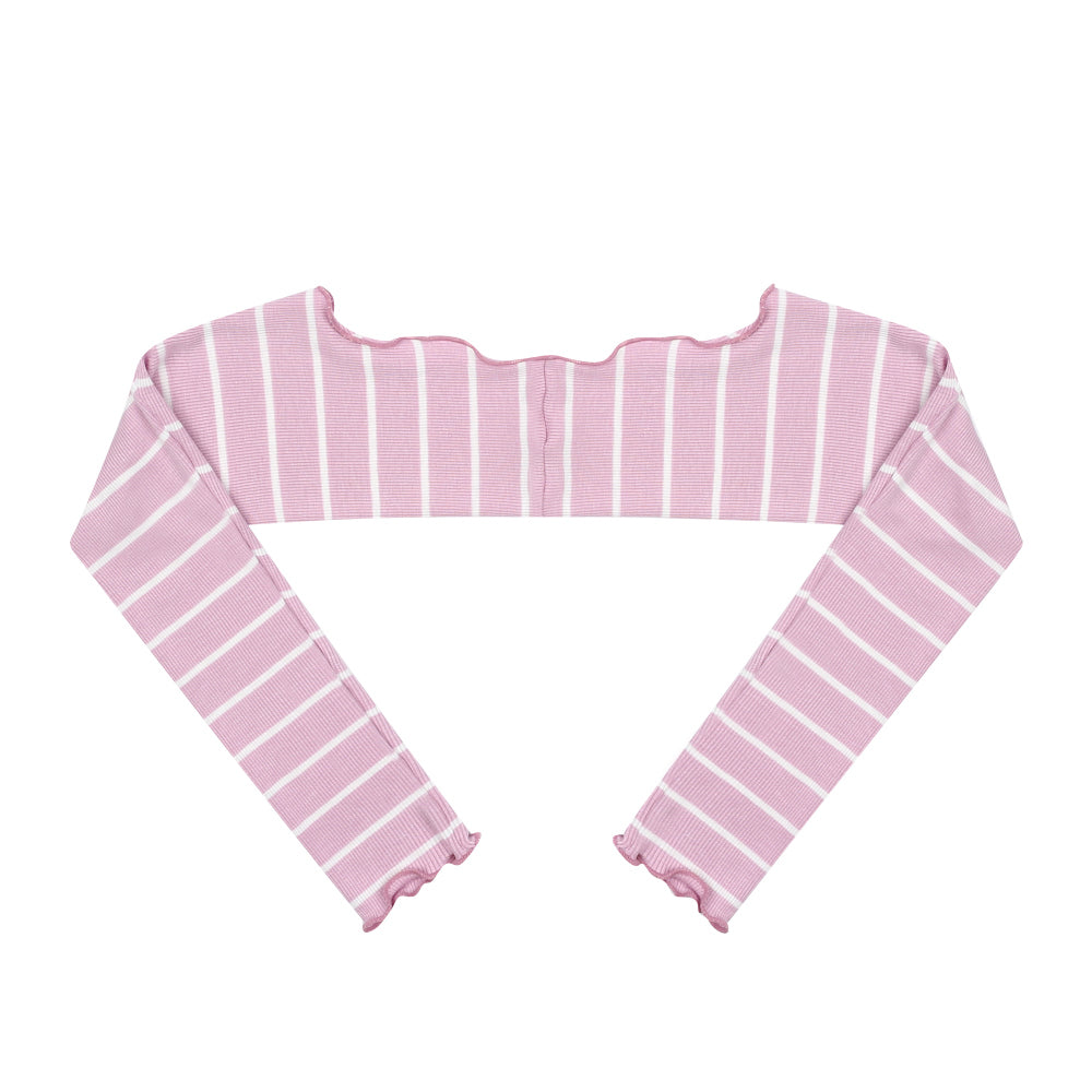 Girls Pink Stripes Shoulder Warmer