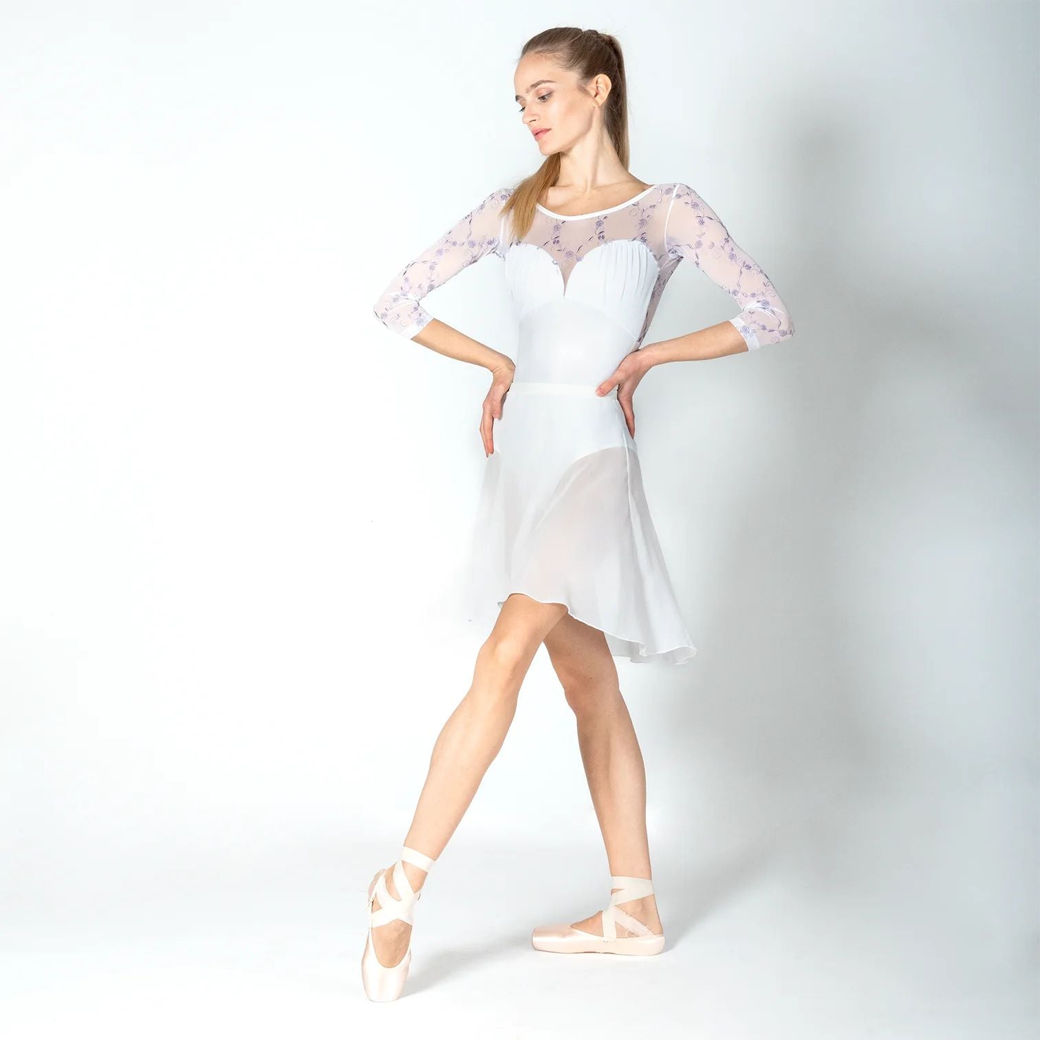 Women White"Sogno"Ballet Skirt(CA24009-2/G01+L01)
