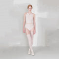 Women Pearl Blush "TEARDROP BOW" Ballet Onesies(252LE07VL/pearl blush)