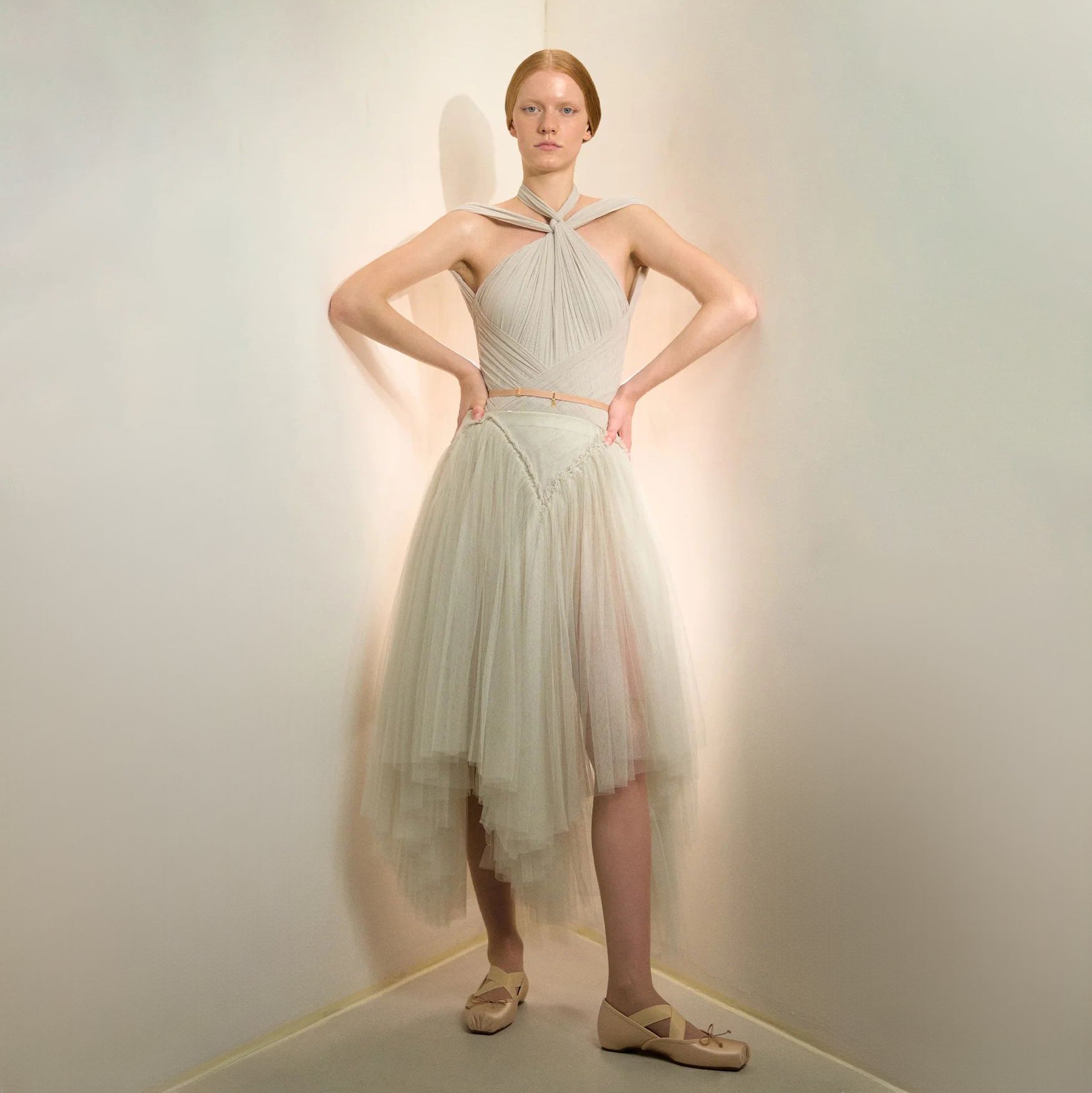 Women Pearl Sage "TULLE CLOUD" Ballet Tulle Skirt(253SK62FT/pearl sage)