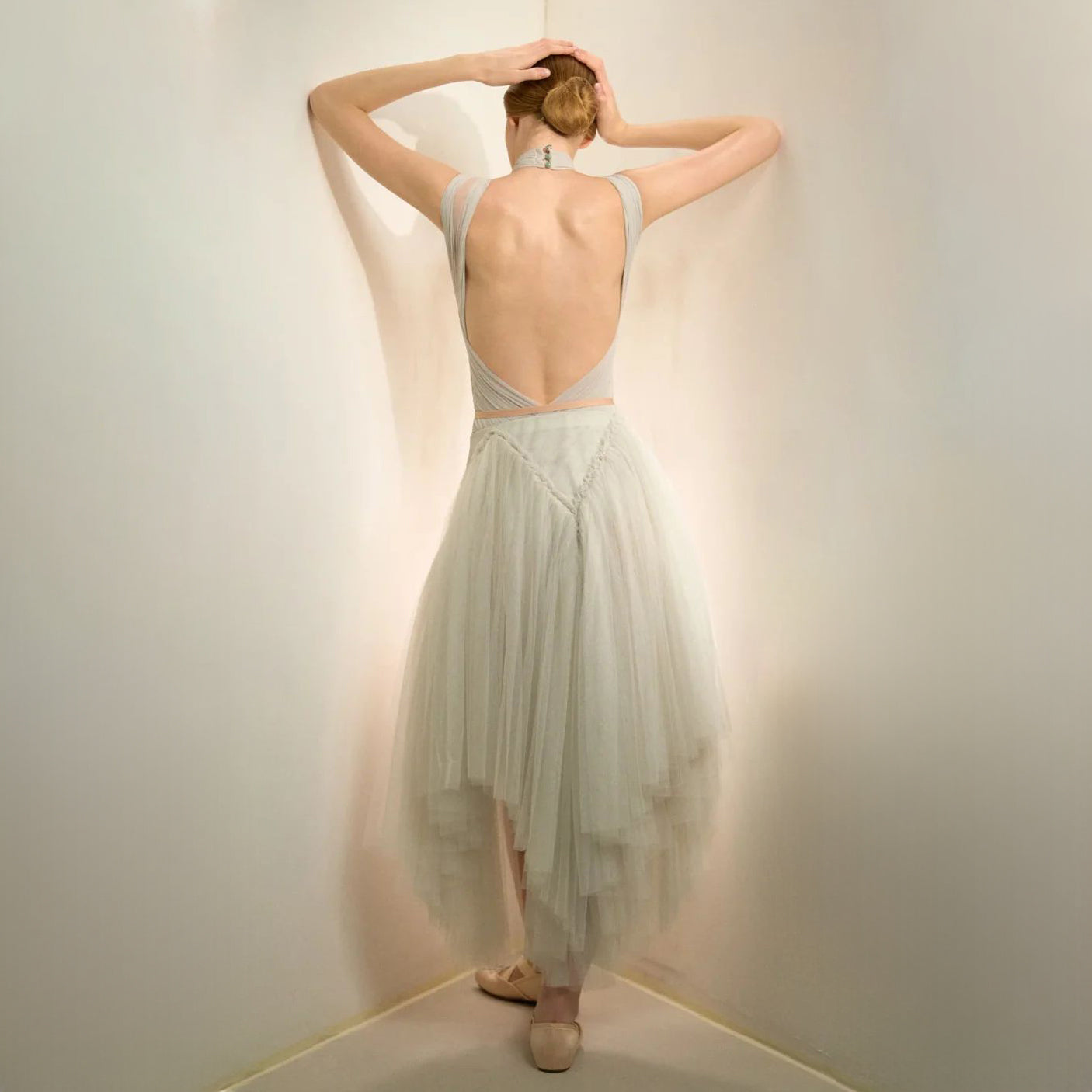 Women Pearl Sage "TULLE CLOUD" Ballet Tulle Skirt(253SK62FT/pearl sage)