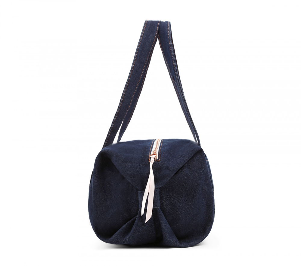 Girls Navy Denim Ballet Bag