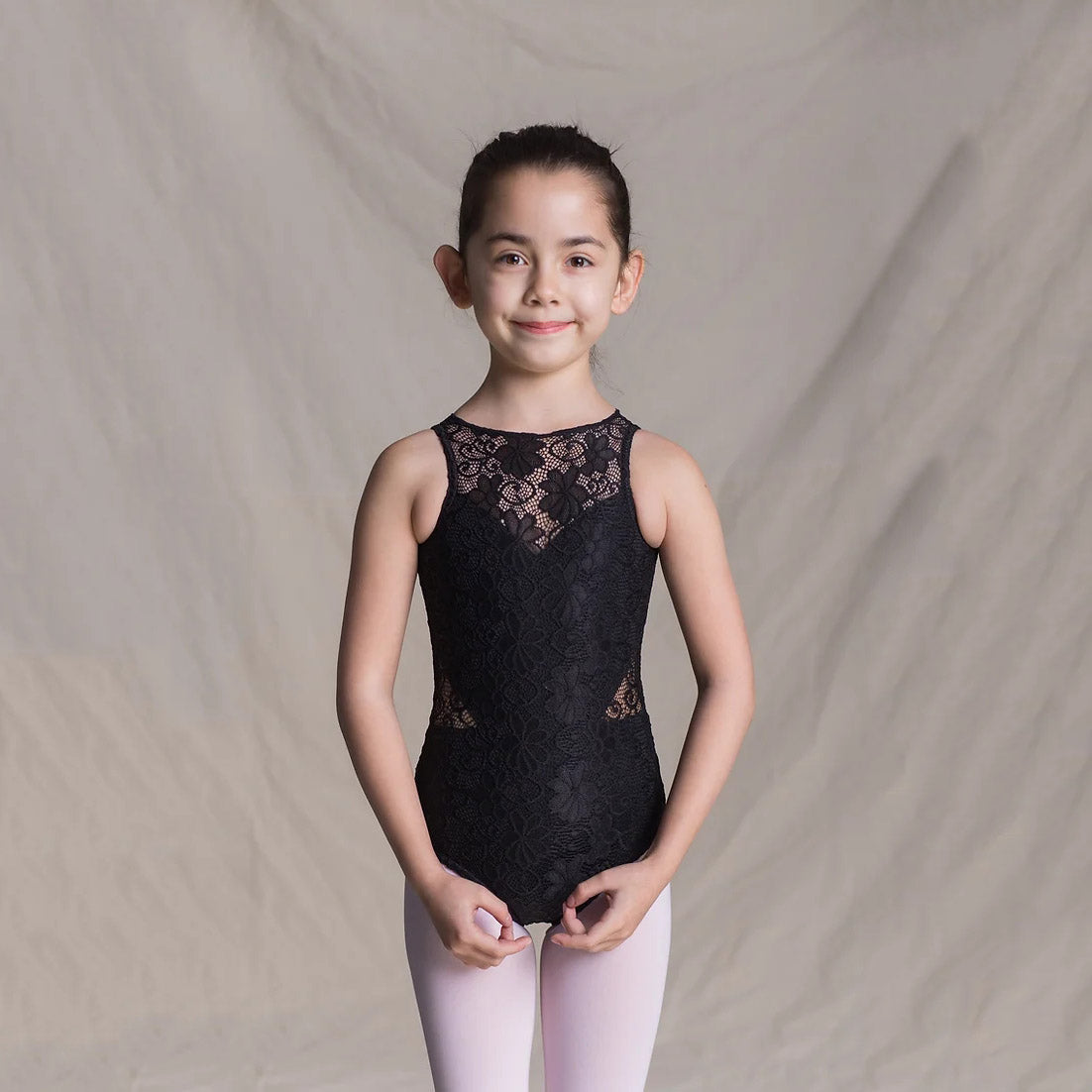 Girls Black Lace Ballet Onesies(1719/Black)