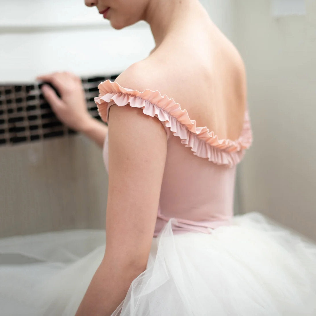 Girls Pink Ballet Onesies(1828/Dusty Pink)