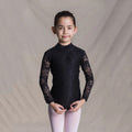 Girls Black Lace Ballet Onesies(1404/Black)