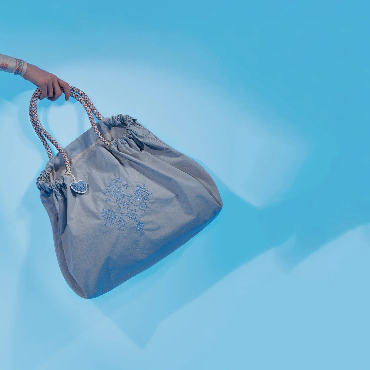 Girls Light Blue Stripes Ballet Handbag(L xH :66x38 cm)