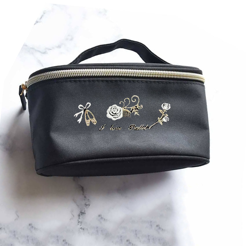 Girls White Embroidered"g60/A (Paquita Kitri) White"Vanity Pouch(W 17 x H 9 x D 6.5 cm)