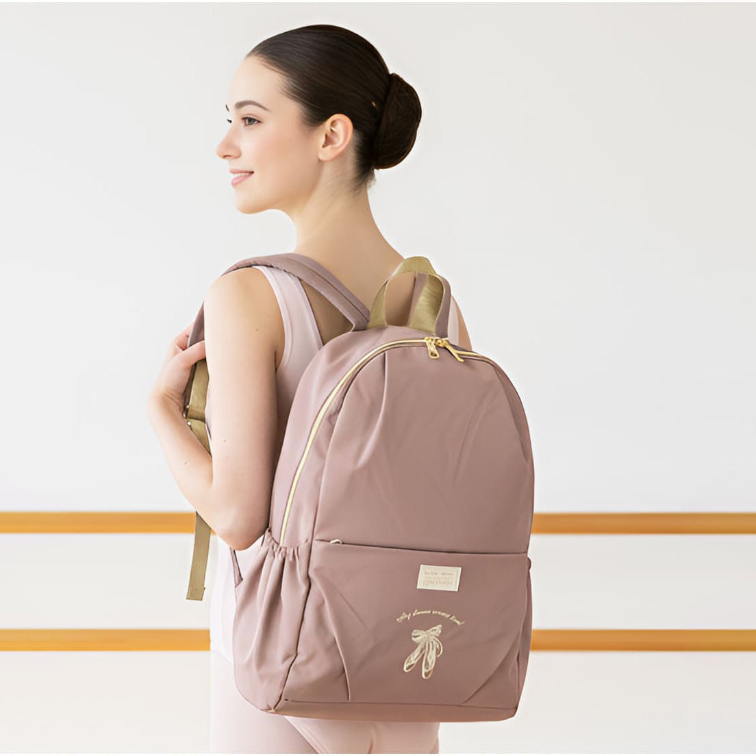 Girls Dark Pink "item108/dark pink" Ballet Backpack(W28 x H39.5 x D12 cm)