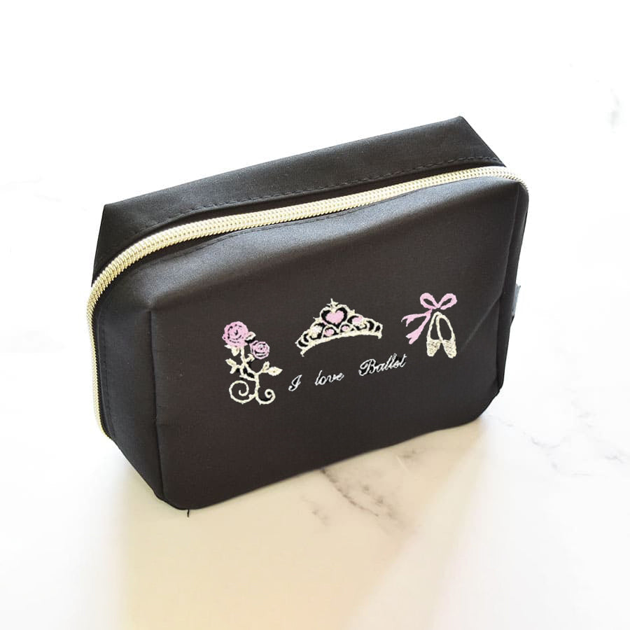 Girls Black"item27/B(Aurora Dulcinea)Pink"Vanity Pouch(L 12 x W 15 x D 5.5 cm)