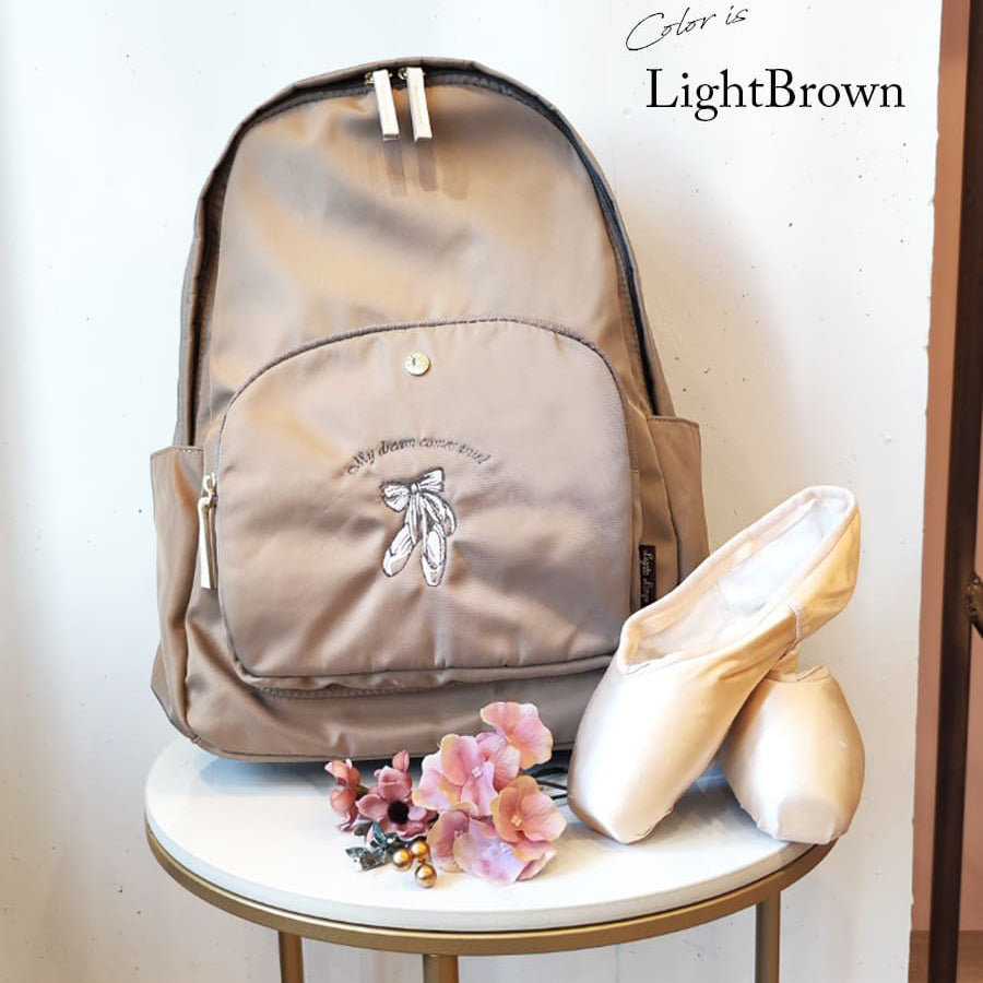 Girls Light Brown"item69/Light Brown/Judy"Ballet Backpack(W 28 x H 40 x D 11 cm)