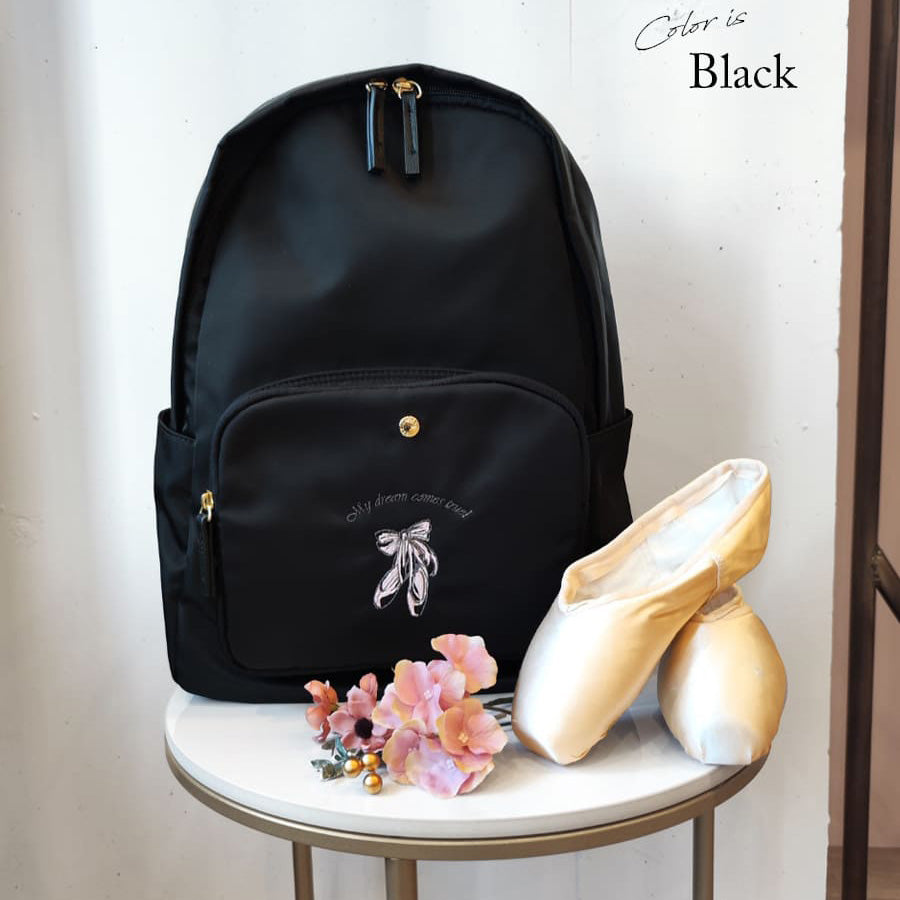 Lingxi-Girls Black"item69/black"Ballet Backpack(W 28 x H 40 x D 11 cm)