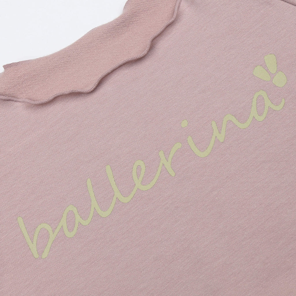 Girls Pink Ballet Crop T-Shirt