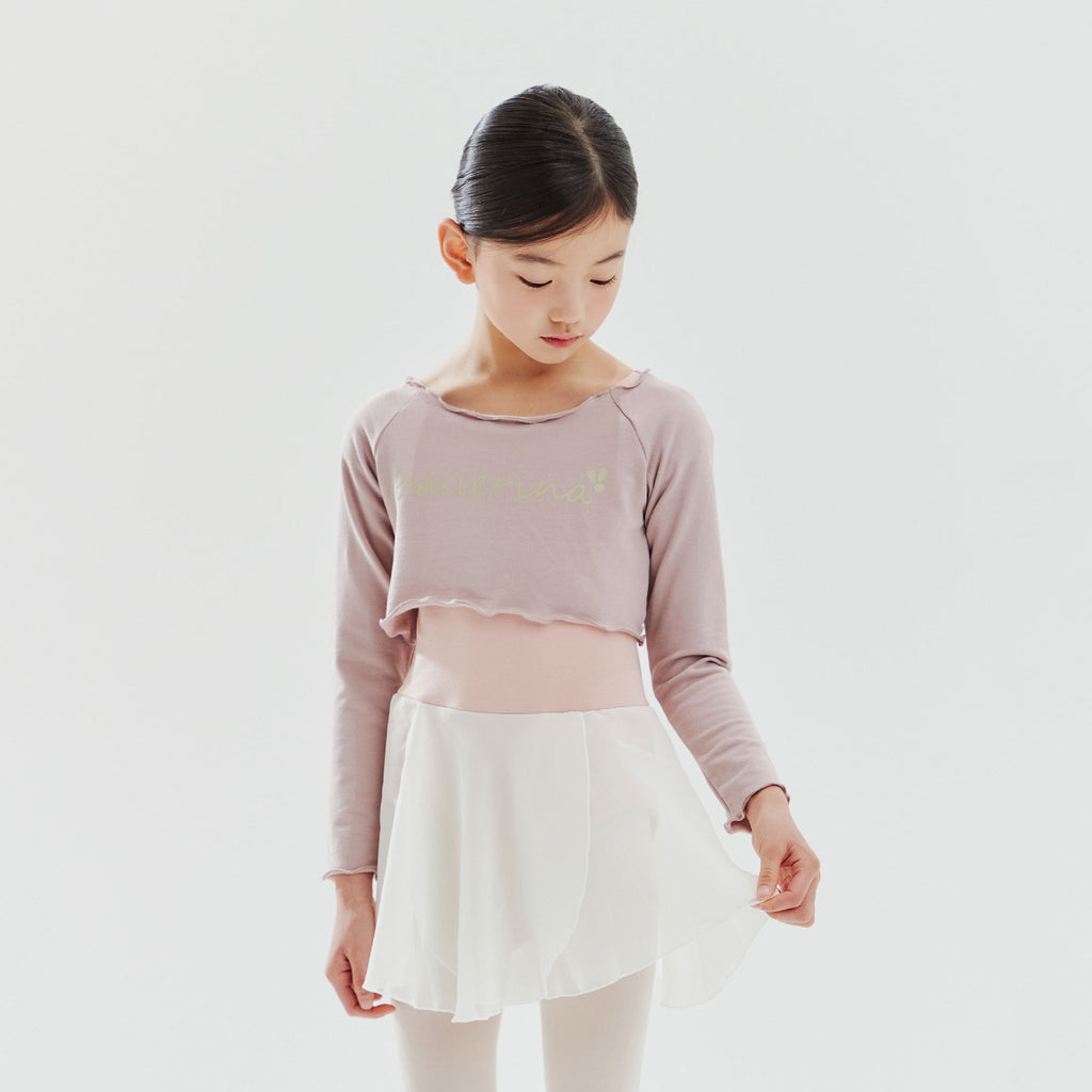 Girls Pink Ballet Crop T-Shirt