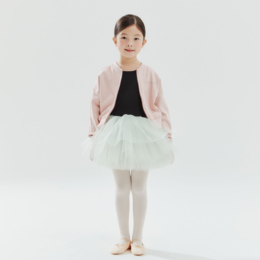 Girls Purple Ballet Cotton Zip-Up Jacket