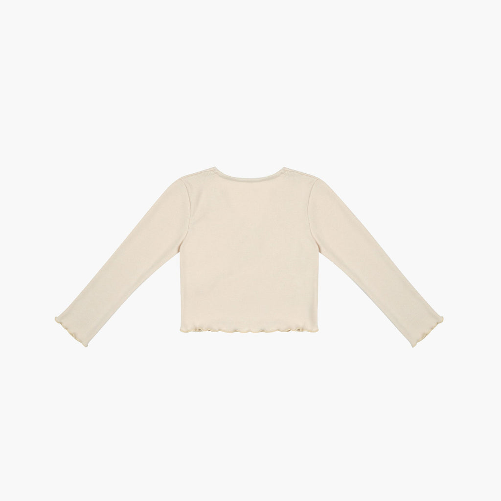 Girls Cream Ballet V-neck T-Shirt