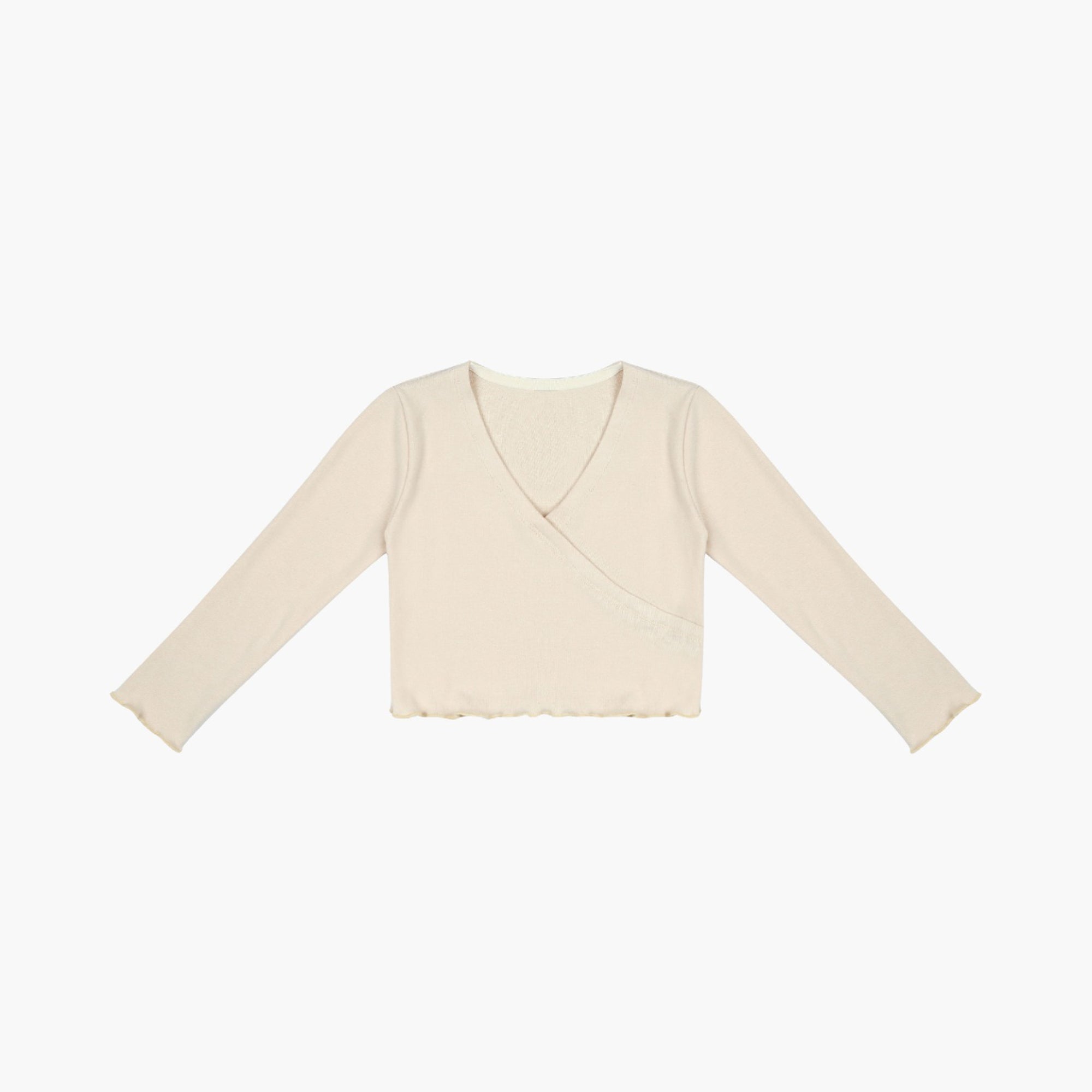 Girls Cream Ballet V-neck T-Shirt