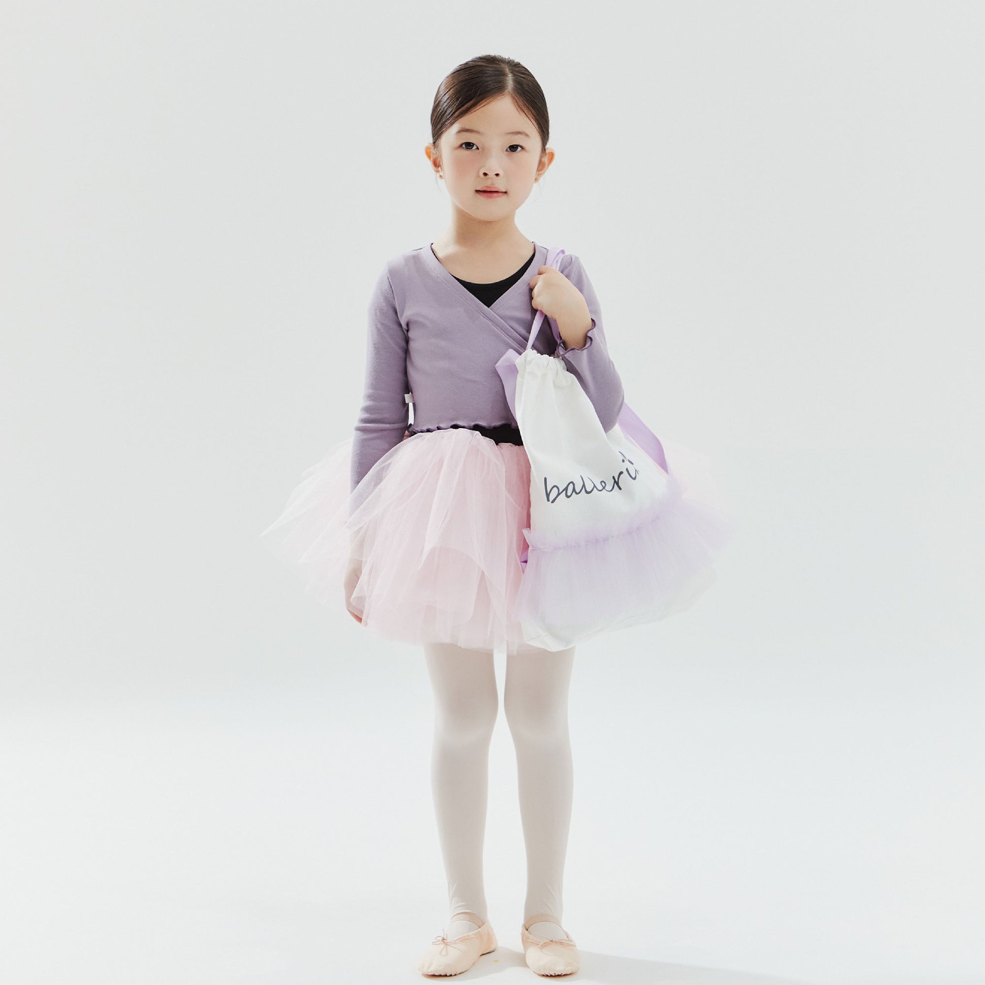 Girls Purple Ballet V-neck T-Shirt